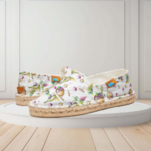 Wine Lover Tasting Print White Red Espadrilles