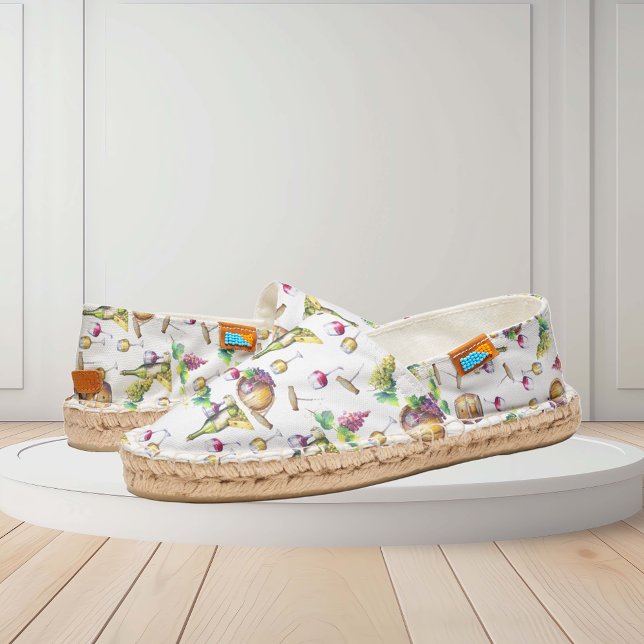 Wine Lover Tasting Print White Red Espadrilles (Creator Uploaded)