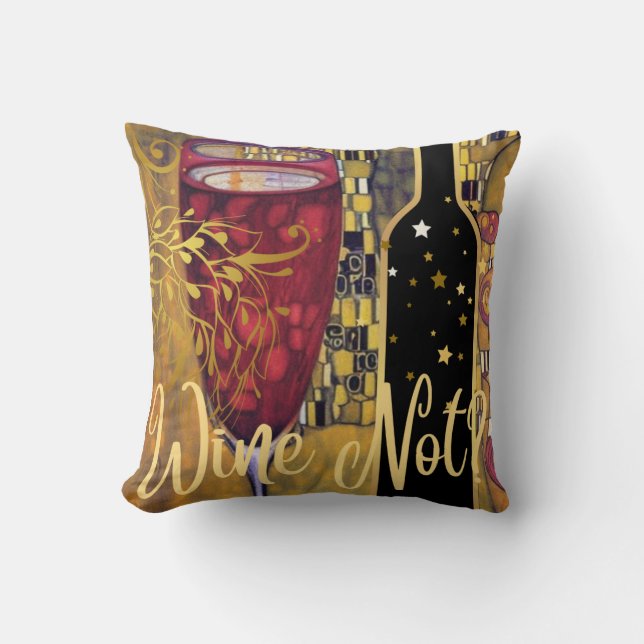Wine Lover Throw Pillow (Front)