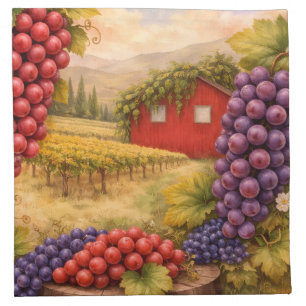 Wine Lover  Vineyard Grapes Cloth Dinner Napkin