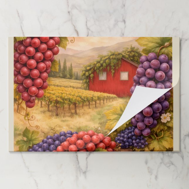 Wine Lover Vineyard Paper Placemats Wine Tasting  (Folded)