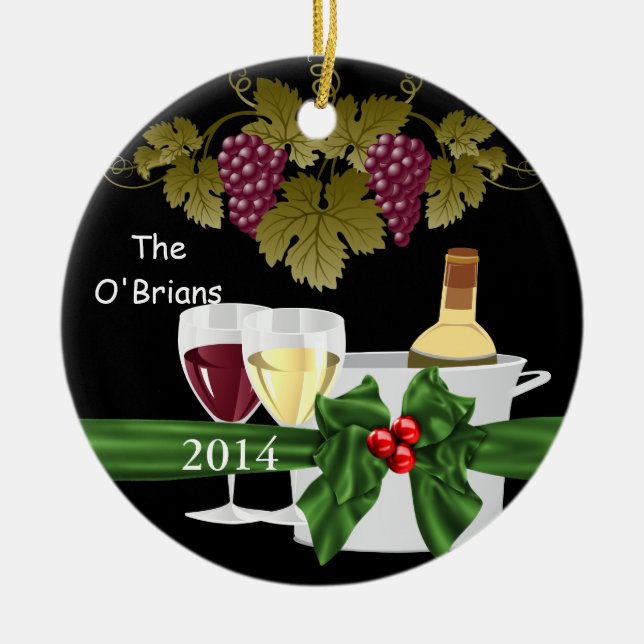 WINE LOVERS 2014 ORNAMENT GIFT PERSONALIZED (Front)