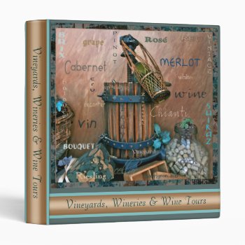 Wine Lovers Bold Turquoise & Rust Photo Binder by jamiecreates1 at Zazzle