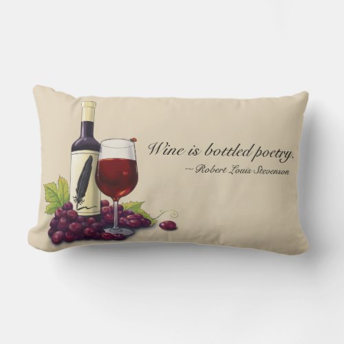 Wine Lovers Bottled Poetry Pillow