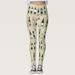 Wine Lovers Bottles with Names Patterned Leggings<br><div class="desc">Whether you're headed out to a wine tasting or just enjoying a glass of your favorite wine at home, get into the spirit of things with these leggings featuring a pattern of different wine bottles. This pattern features an assortment of bottles of red, white and sparkling wines with illustrations in...</div>