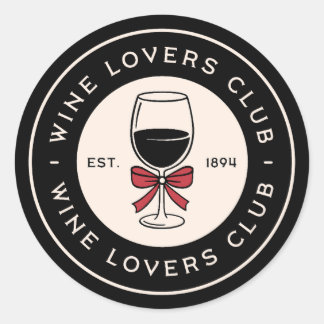 Wine lovers club classic round sticker