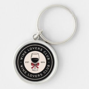 Wine lovers club funny matching besties keychain
