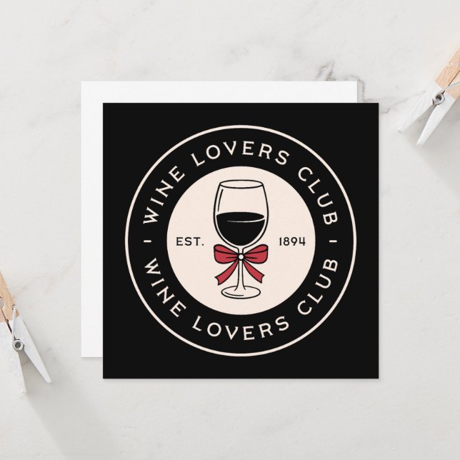 Wine lovers club invitation (Front/Back In Situ)