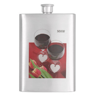 Wine Lovers' custom monogram flask