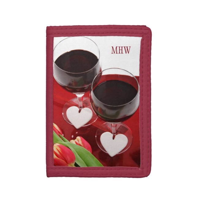 Wine Lovers' custom monogram wallets (Front Vertical)