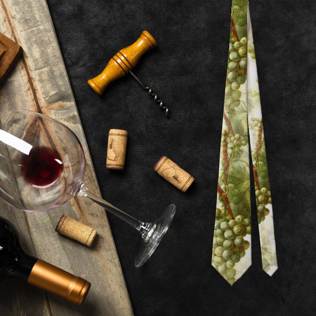 Wine Lovers Elegant Grapes Pattern Design Tie (Creator Uploaded)