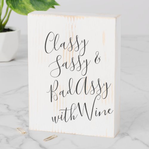 Wine Lovers Gift Calligraphy Wooden Box Sign