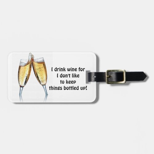 WINE LOVERS GOLF BAG TAG OR LUGGAGE TAG