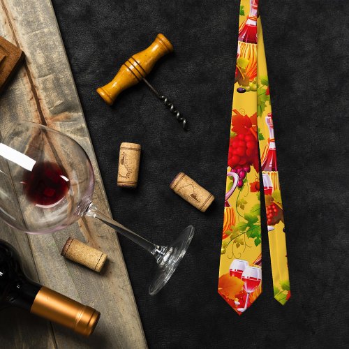 Wine Lovers Grapes Pattern Design Tie