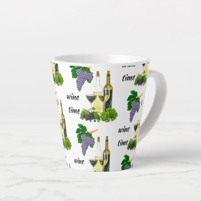 Wine Lovers Housewarming Gift Idea  Latte Mug (Right Angle)