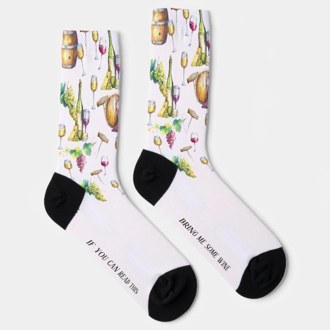 Wine Lovers If You Can Read This  Socks (Right)