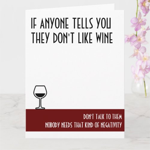 Wine Lovers Large Red Birthday Card