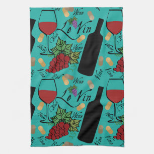 Wine Lovers Motif Custom Towel