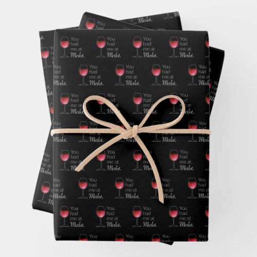 Wine lovers red and black Wrapping Paper Sheets