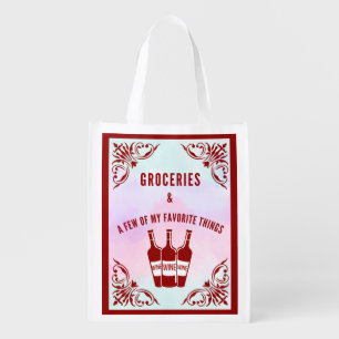 Wine Lovers Reusable Grocery Bag