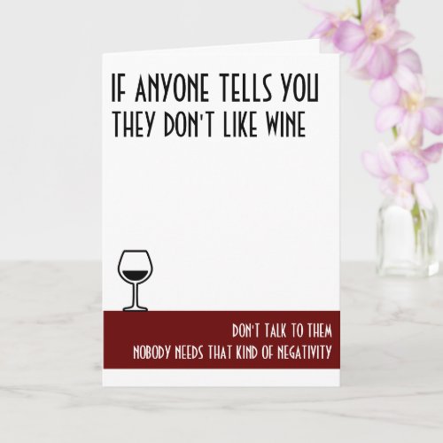 Wine Lovers Standard Red Birthday Card