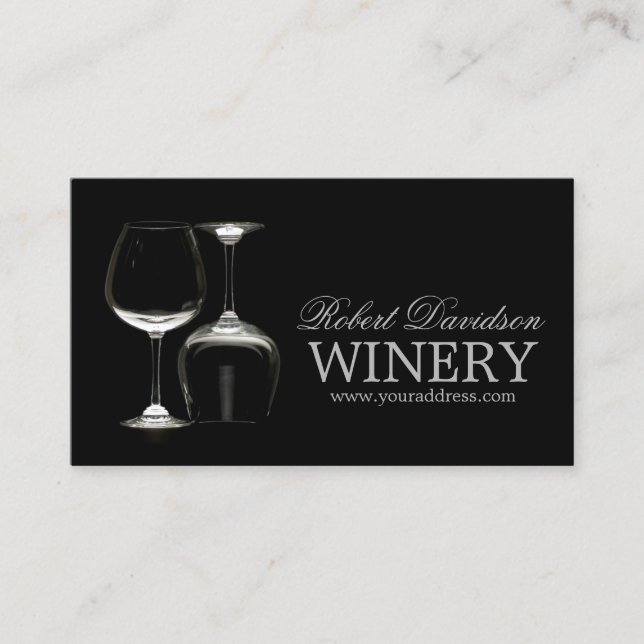 Wine Maker Sommelier Winery Black Glass Card (Front)