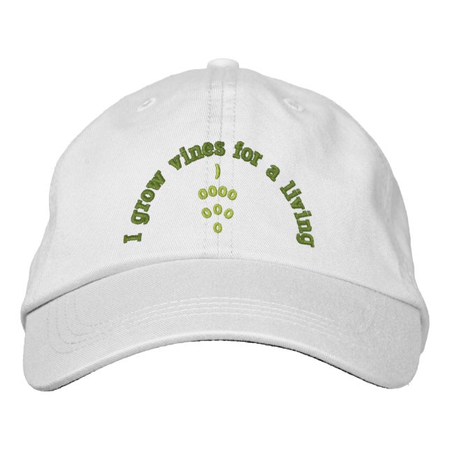 WINE MAKER, WINE MAKING, GRAPES, EMBROIDERED BASEBALL HAT (Front)