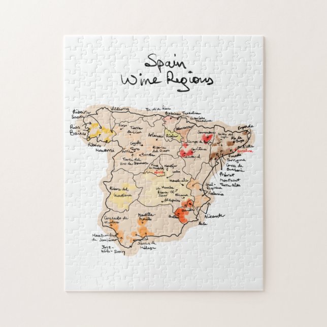Wine map of Spain Jigsaw Puzzle (Vertical)