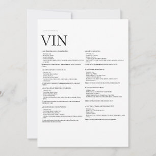 Wine Menu Paper Sign – Elegant Physical Display  Invitation