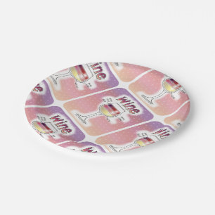 WINE, MORE WINE, EVEN MORE WINE PAPER PLATES