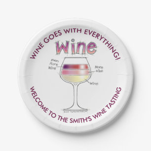 WINE, MORE WINE, EVEN MORE WINE PAPER PLATES