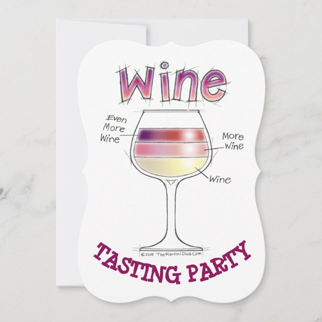 WINE, MORE WINE, EVEN MORE WINE PARTY INVITATIONS (Front)