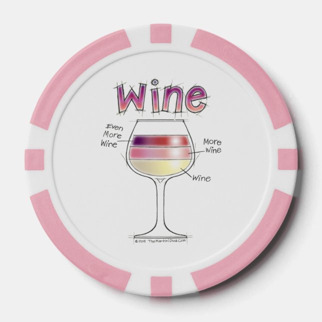 WINE, MORE WINE, EVEN MORE WINE POKER CHIPS (Front)