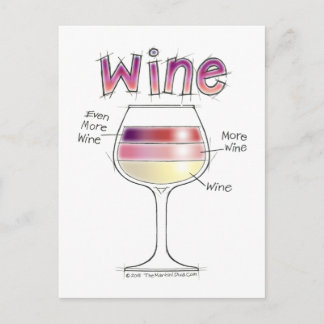 WINE, MORE WINE, EVEN MORE WINE POSTCARD