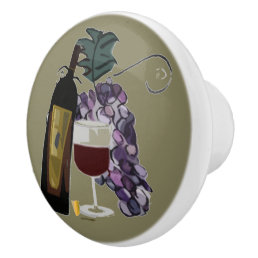 Wine n Grapes Ceramic Knob