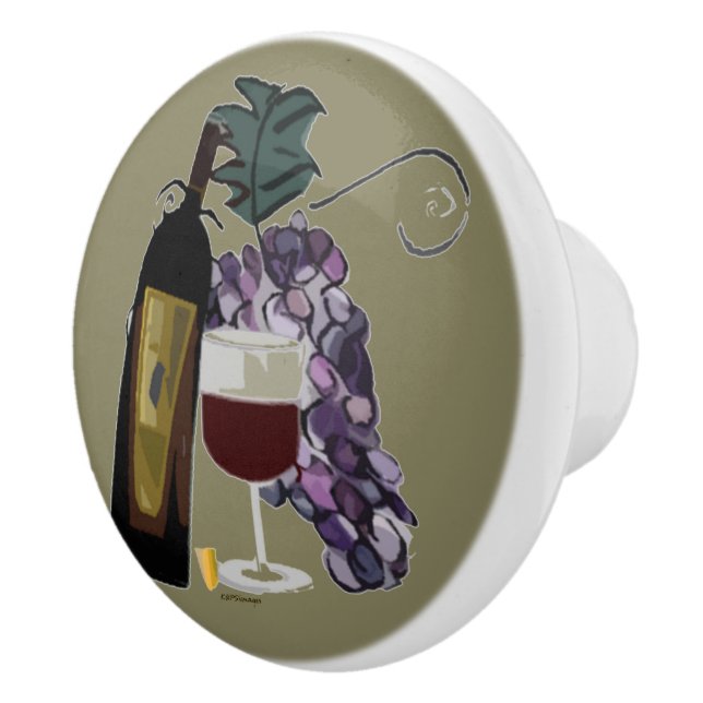 Wine n Grapes Ceramic Knob (Right)