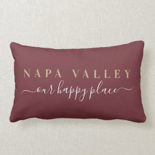 Wine Napa Valley Happy Place Lumbar Pillow