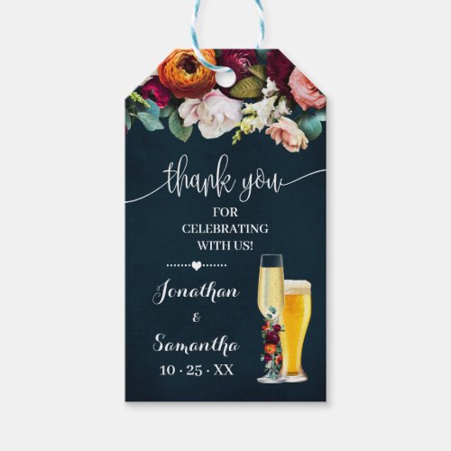 Wine Navy Bubbles  Brews Wedding Shower Favor Gift Tags