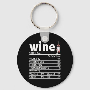 Wine Nutrition Facts Thanksgiving Christmas Food F Keychain