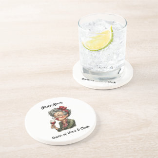 Wine O’Clock Queen Grandma Coaster
