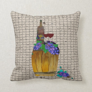 Wine Oak Barrel Throw pillow