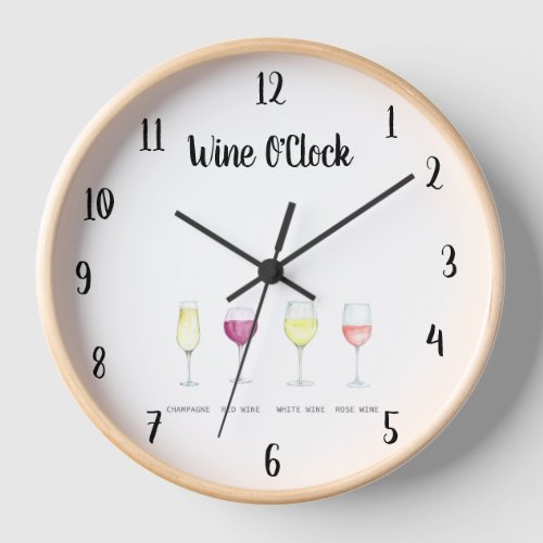 Wine OClock Somewhere Wine Lovers Cute Clock