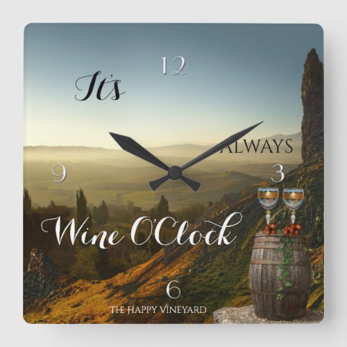 Wine OClock Vineyard Landscape Clock