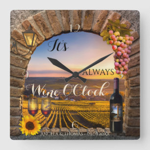 Wine OClock Vineyard Landscape Clock
