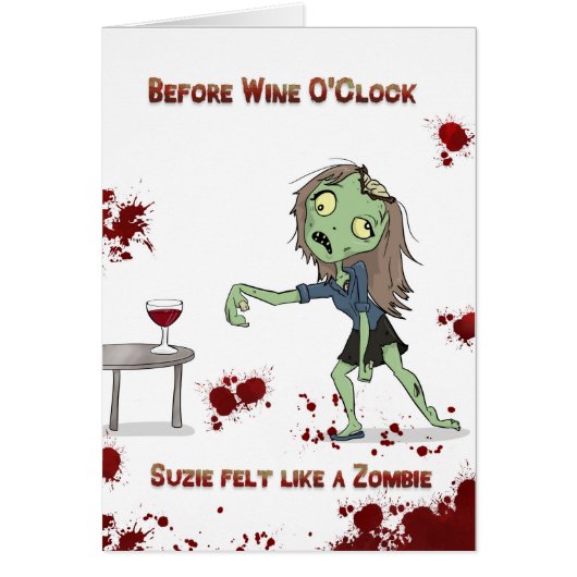 Wine o'clock zombie cards (Front)