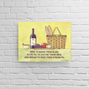 Wine, Oil and Bread Canvas Print