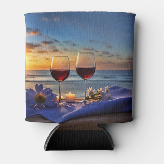 Wine on the Beach Can Cooler (Front)