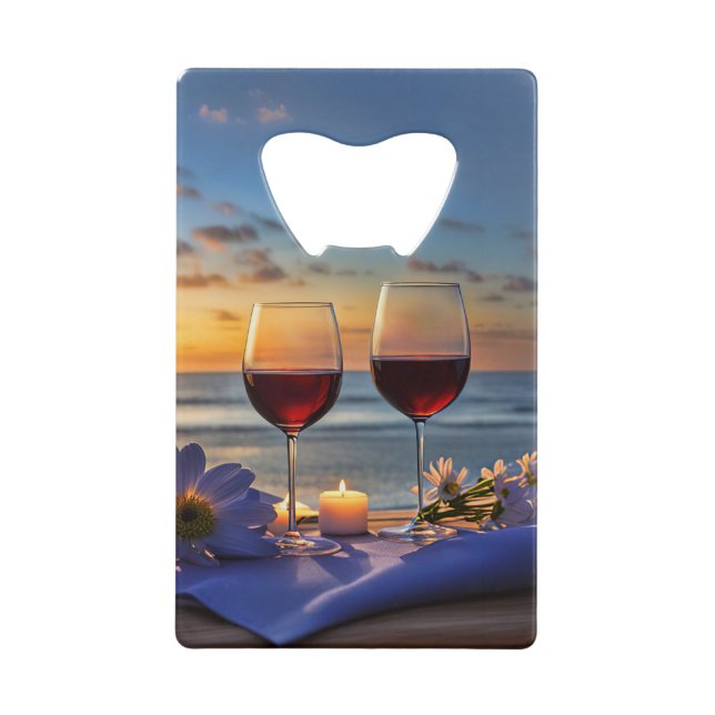 Wine on the Beach Credit Card Bottle Opener (Front)