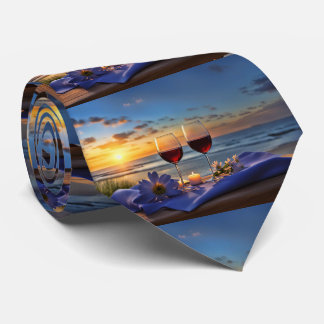 Wine on the Beach Neck Tie