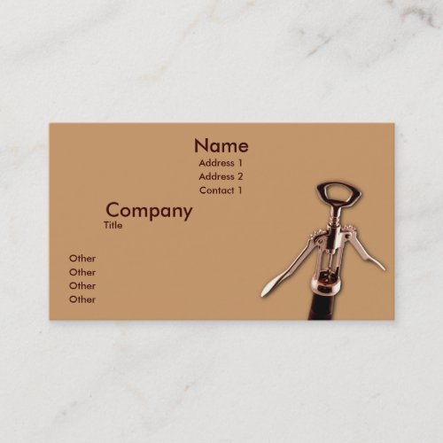 Wine Opener Business Card Templates